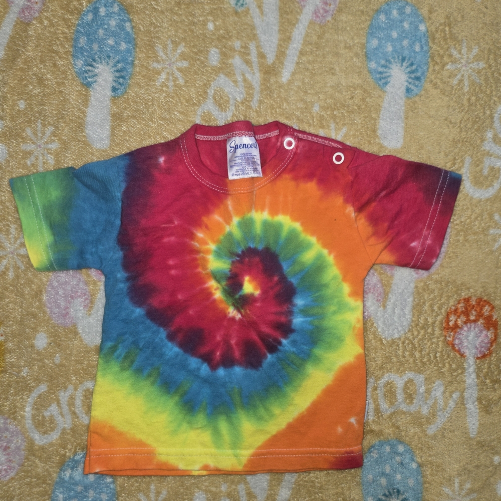 Spencer's Vibrant Spiral Kids Tee - Red, Blue, Yellow, Green